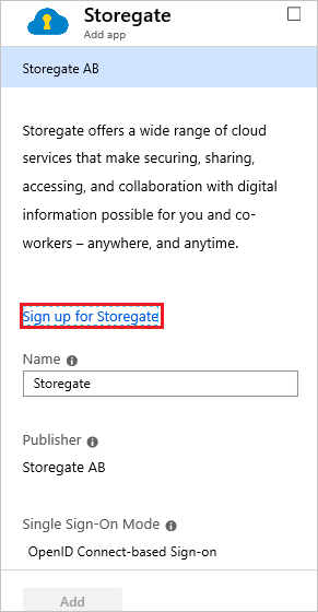 Storegate OIDC Adicionar