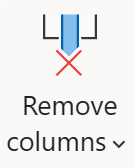 Captura de ecrã do ícone de transformação Remover colunas.