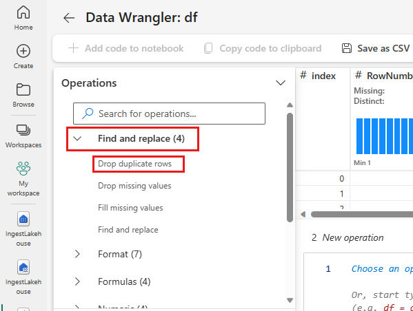 A captura de tela mostra soltar linhas duplicadas em localizar e substituir.