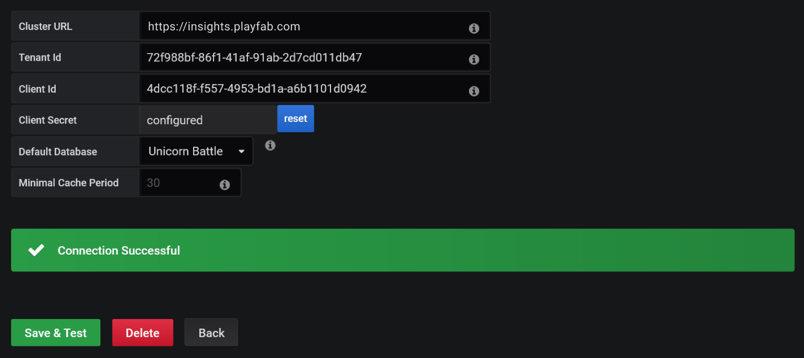 Grafana Datasource Configuration