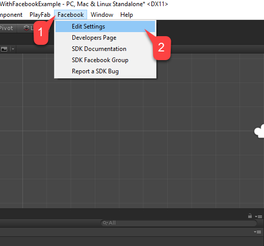 Edit Facebook Unity project settings