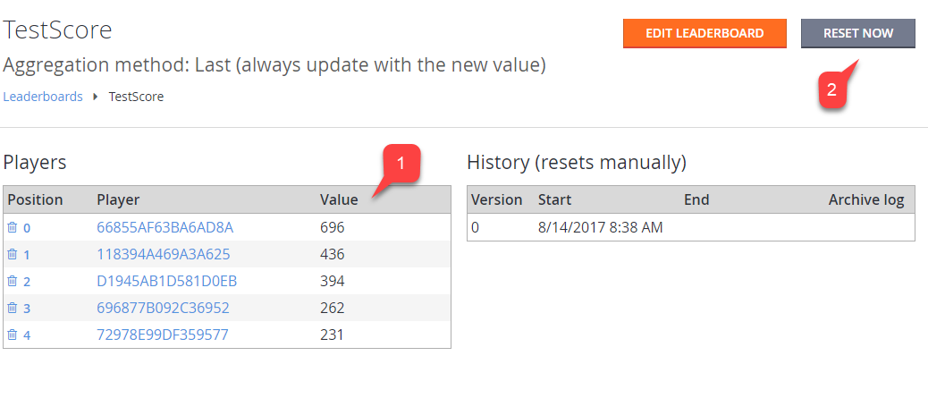 Reset the Test Score Leaderboard