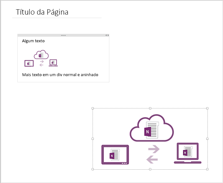 A página resultante com o div posicionado absoluto e a imagem