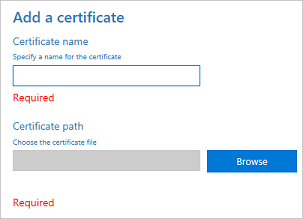 Adicionar um certificado