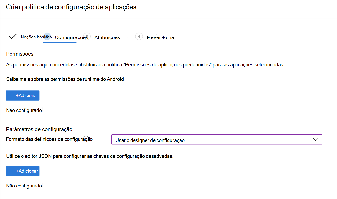 Crie uma política de VPN de configuração de aplicação no Microsoft Intune com o configuration Designer - exemplo.