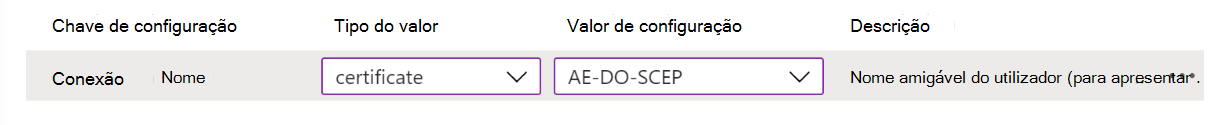 Alterar o nome da ligação numa política de configuração de aplicações VPN no Microsoft Intune exemplo