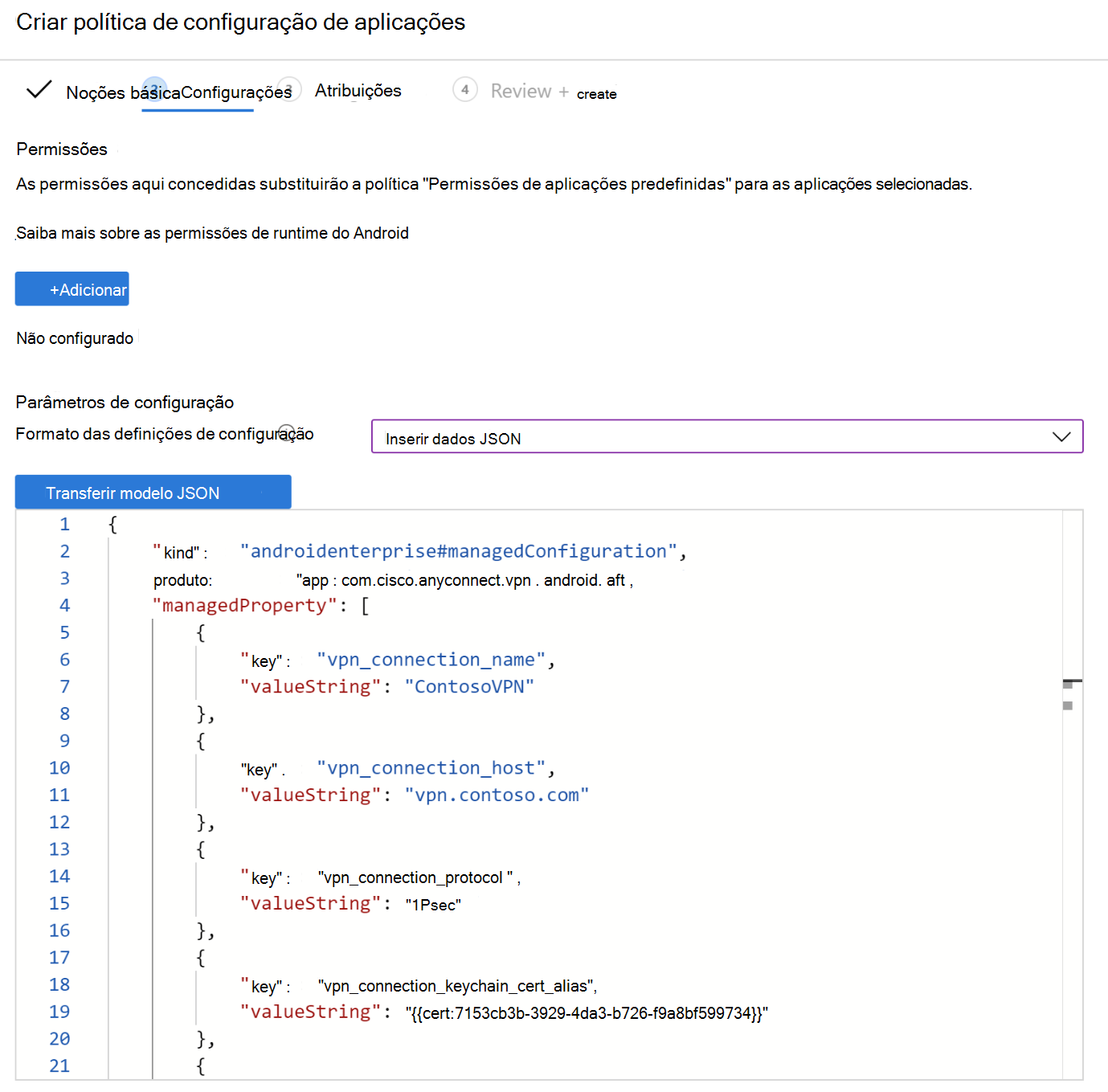 Exemplo de utilização do JSON Flow – Editar JSON.