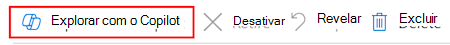 Captura de tela que mostra como selecionar Explorar com o Copilot ao selecionar um dispositivo no Microsoft Intune e no centro de administração do Intune.