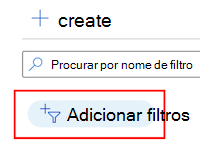 Captura de ecrã que mostra como adicionar um filtro para filtrar a lista de filtros existente no Microsoft Intune.