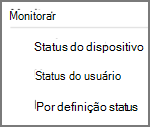 Ver as opções de monitoramento diferentes para um perfil de linhas de base de segurança