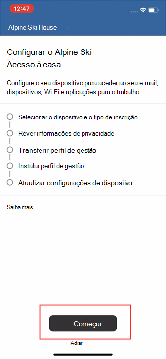 Captura de tela de exemplo do Portal da Empresa, a tela 