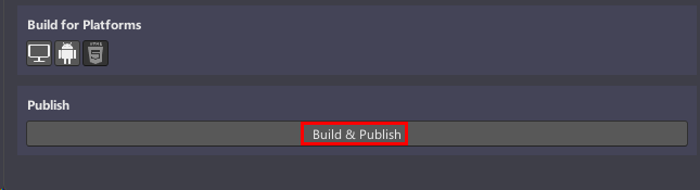 Uma captura de tela do botão de construção mostrado no Mesh Uploader.