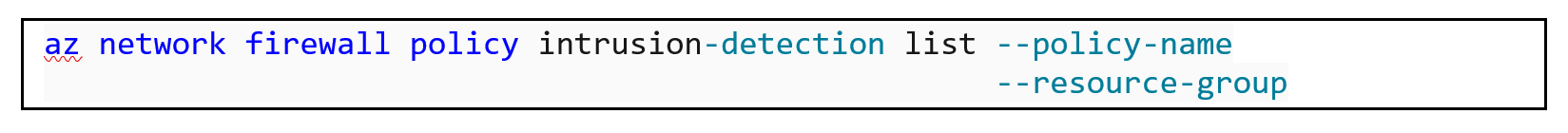 imagem a mostrar como listar todas as configurações de deteção de intrusões com a CLI