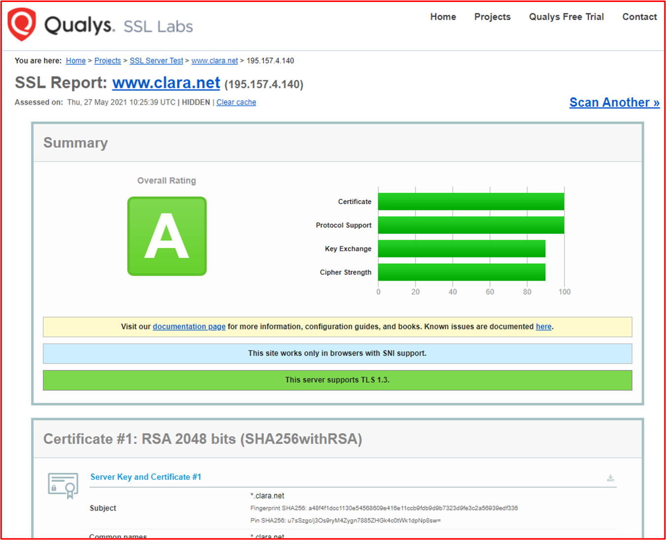 captura de ecrã a mostrar os resultados do serviço de escuta web da theclaranet2