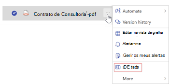 Captura de ecrã a mostrar a opção Detalhes junto ao documento.