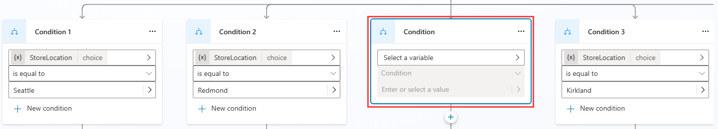 Captura de tela exibindo a condição recém-inserida.