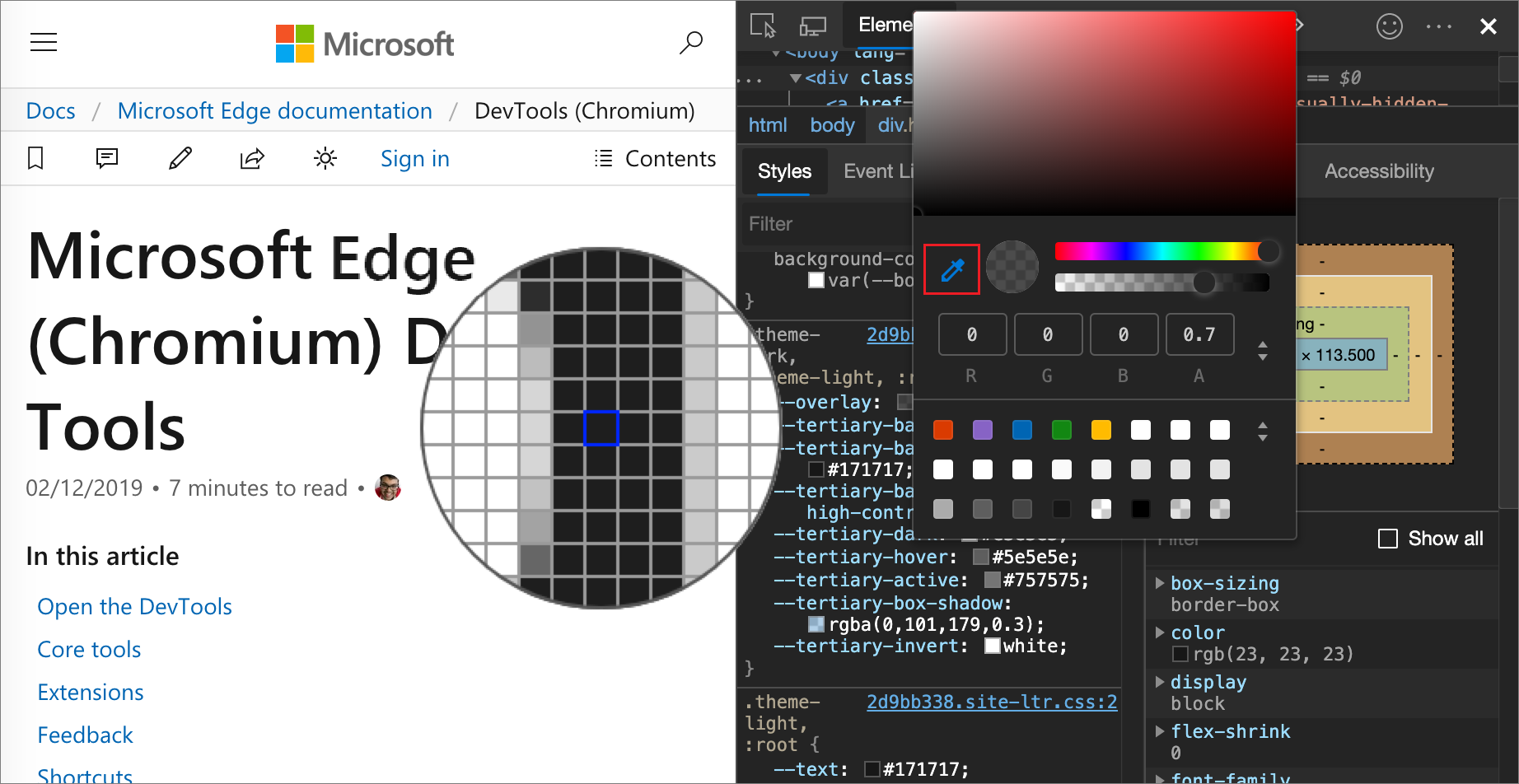 Utilizar o Selecionador de Cores