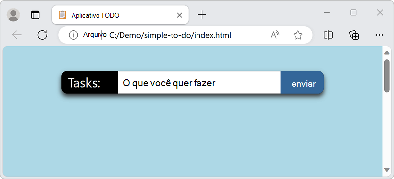 Microsoft Edge com um arquivo local aberto