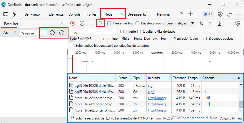Na ferramenta Rede, a caixa de texto Procurar é agora redimensionada para apresentar os botões Atualizar e Limpar, mesmo quando o painel é estreito