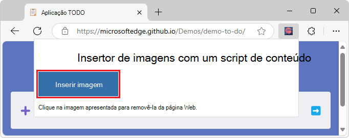 popup.html apresentar depois de selecionar o ícone de Extensão