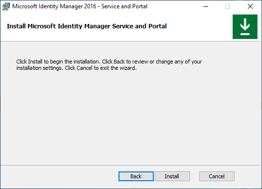 Imagem do ecrã de instalação do Serviço MIM e do Portal – final