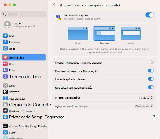 novas equipas para notificações mac macOS Ventura Sonoma