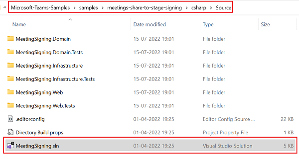 Captura de ecrã a mostrar como selecionar o ficheiro de projeto.