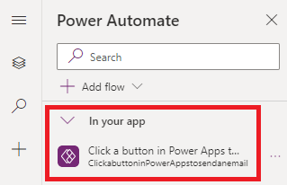 Uma captura de ecrã a mostrar o fluxo adicionado à sua aplicação.