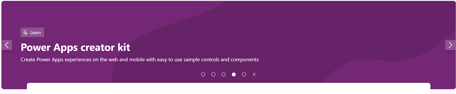 Faixa para o hub de aprendizagem.