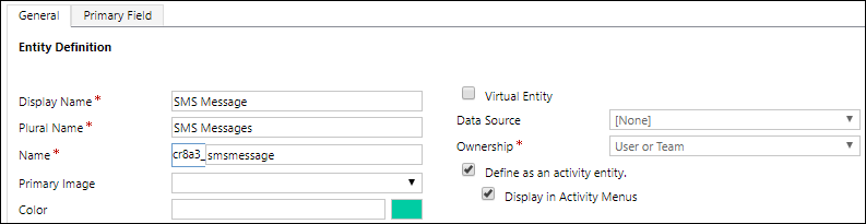 Definir como tabela de atividade.