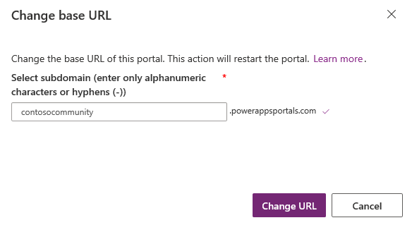 Especificar um novo URL base do portal.