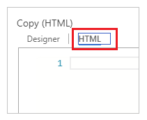 Selecione o separador HTML