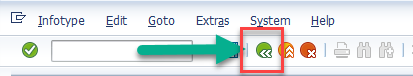 Captura de ecrã do botão Anterior na janela Criar Endereços no SAP Easy Access.