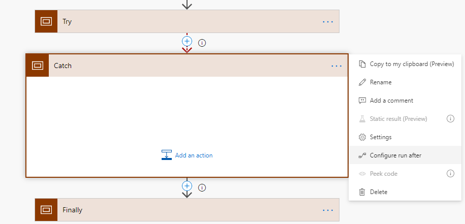 Captura de ecrã do âmbito Captura com Configurar execução depois de selecionada no menu Mais.