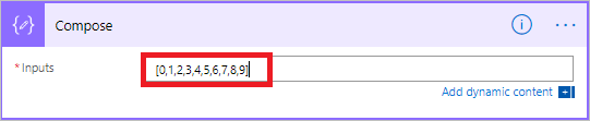 Captura de ecrã de configurar a ação Compor.