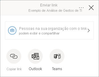 Captura de ecrã da caixa de diálogo Enviar ligação.