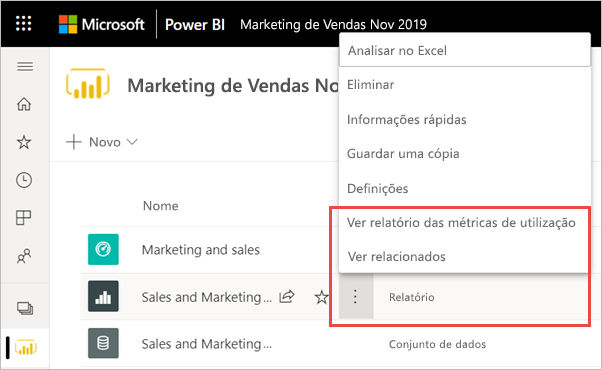 Screenshot of steps to view Usage Metrics.