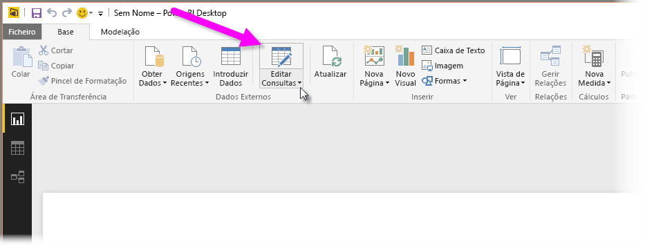 Screenshot of the Power Query Editor in Power BI Desktop, showing the Transform data selection.