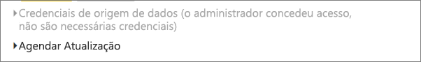 Captura de ecrã do separador do gateway de dados no local do serviço Power BI a mostrar as credenciais da origem de dados a cinzento.