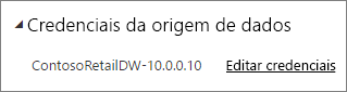 Captura de ecrã da caixa de diálogo Credenciais da fonte de dados do serviço Power BI.