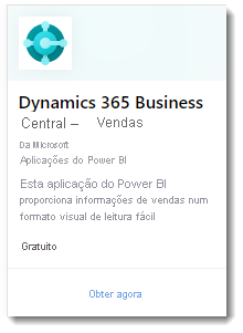 Captura de tela mostra a aplicação web Dynamics 365 Business Central - Sales.