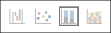 Captura de ecrã de ícones de gráficos a partir de uma perspetiva com o ícone de gráfico de colunas selecionado.