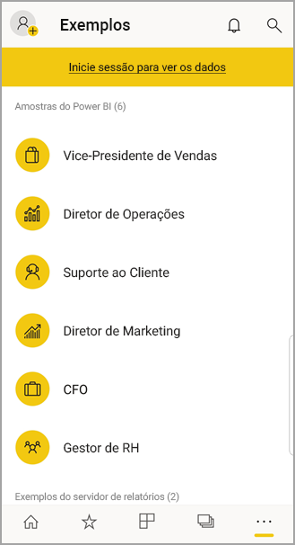 Power BI mobile samples