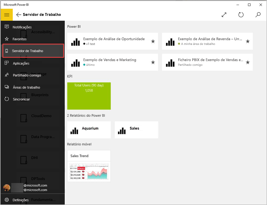 Server in nav pane