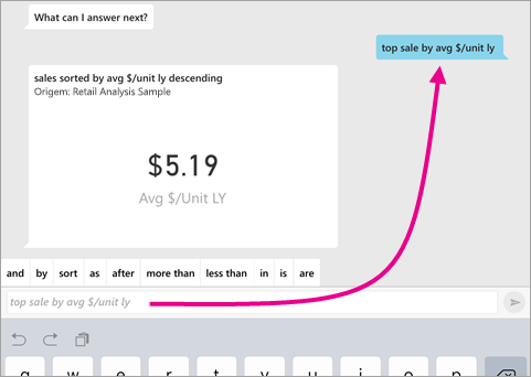 Screenshot of a question, showing the top sale by average amount per unit.