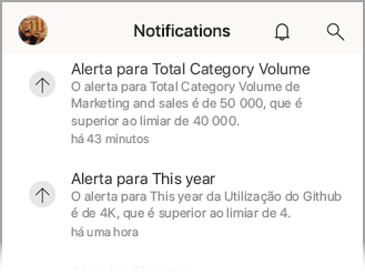 iOS Notifications list