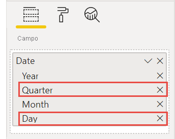 Captura de ecrã a mostrar a alteração da hierarquia de Data para Data.