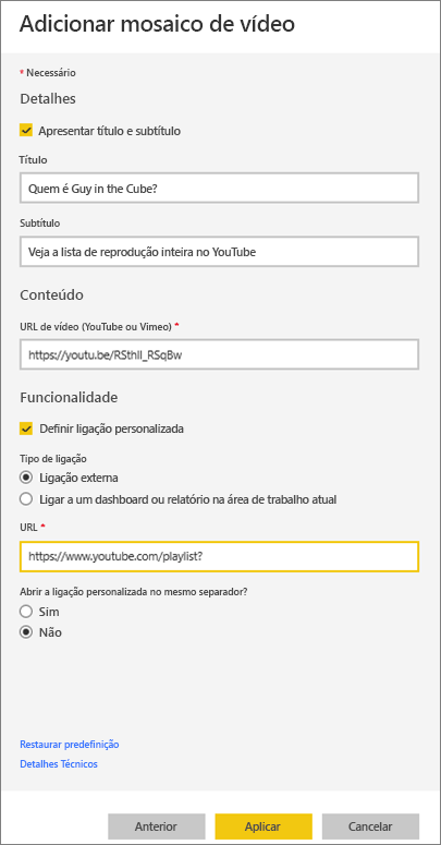 Adicionar janela de mosaico de vídeo