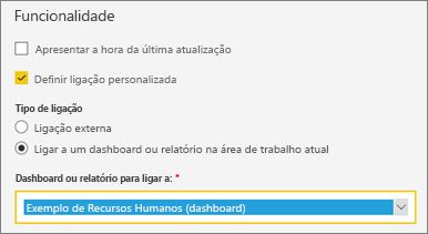 Captura de tela mostrando a caixa de diálogo Funcionalidade.