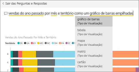 Captura de ecrã de uma pergunta na caixa de perguntas.